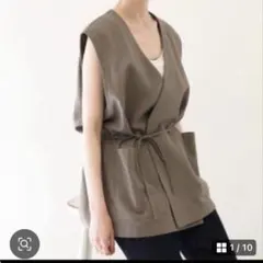 SLOBE IENA リネン混ツイルノーカラージレのサムネイル