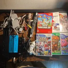 Nintendo Wii RVL-S-KJ&コントローラー4個&カセット6本