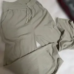 ‼️SALE‼️ リブ編みグレーイージーパンツ