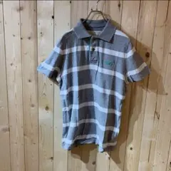AE1379 HOLLISTER ポロシャツ グレーボーダー レディース Mのサムネイル