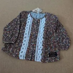 未使用　タグ付き　花柄レースシャツ 　100 　コーデュロイ　長袖