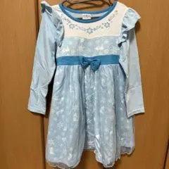 ディズニー アナと雪の女王2 エルサ ワンピース 120 フリル 水色