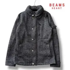 未使用級✨【ビームスハート】裏起毛 ボリュームネック フリース ブルゾン L