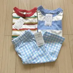 半袖　Tシャツ　90　ズボン　パンツ　ベビー　子供服　ボーダー　西松屋　半パン