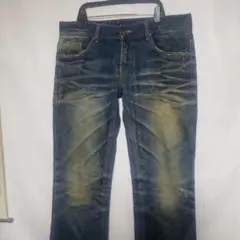 ◆y2k 鬼ヒゲ ハチノス クラッシュ加工 グランジ デニム