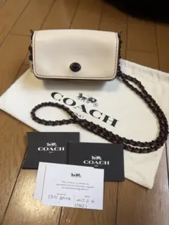 COACH ホワイトレザー ショルダーバッグ　ミニショルダーバック　斜め掛け
