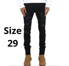 mnml X165 Paisley Stretch Denim Black