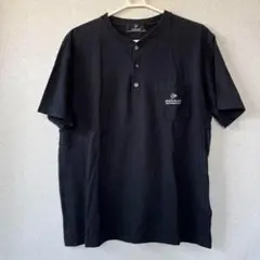メンズ DUNLOP(ダンロップ) ブラック ヘンリーネック Tシャツのサムネイル