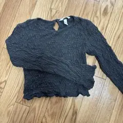 H&M カットソー　ダークグレー