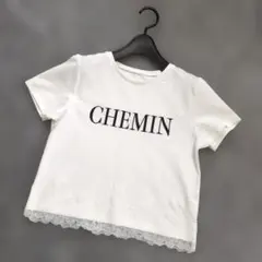Apuweiser-riche ★美品レーストリム刺繍ロゴTシャツ　カットソーMのサムネイル