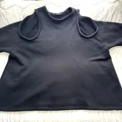 美品 LIMI feu ヨウジヤマモト 肩出しデザイン 裏毛カットソー 黒　F