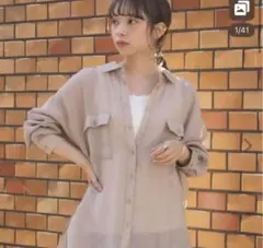 ピンク 長袖シャツ サイズFのサムネイル