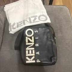 KENZO ショルダーバッグ ブラック レザー 保存袋付き