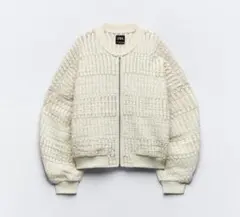 新品未使用　ZARA アイボリー ラスティックボンバージャケット S