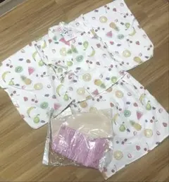 2WAY 浴衣 サンドレスタイプ 120cm 130cm 白色 フルーツ 西松屋のサムネイル