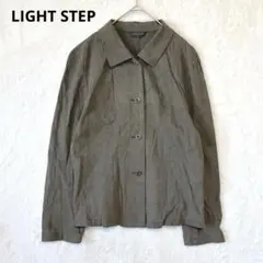 レナウン／シャツ 長袖 トップス M 人工皮革 日本製 カーキ レディースのサムネイル