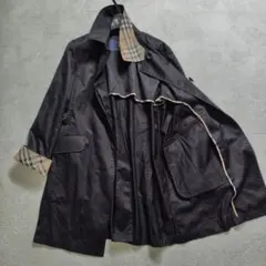 未使用に近い　XL　バーバリーロンドン　トレンチコート　メガチェック　ロング