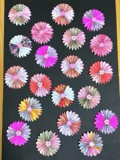 折り紙　春ペーパーファン　20枚 ①壁面飾りに♪※おまとめ不可