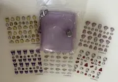 サンリオキャラクター♡超ミニぷくシール5枚セット パープルミニシール帳付き