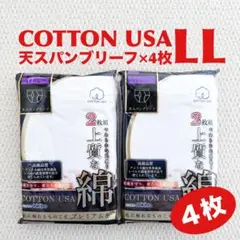 天スパン ブリーフ 綿100% LL×4枚 COTTONUSA 【新品・未開封】