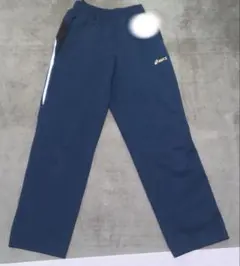 asics ジャージパンツ ネイビー サイドストライプ　Sサイズ