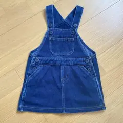 処分　無印良品　柔らかデニムジャンパースカート　80 良品計画　ワンピース