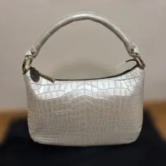 シルバー クロコダイル風 ショルダーバッグ