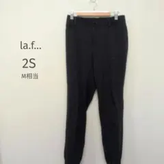 la.f… ラ・エフ ストレッチパンツ 2S ブラック テーパード 美脚