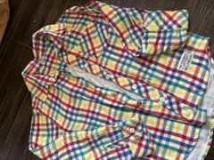 Moujonjon チェック柄長袖シャツ　130㎝