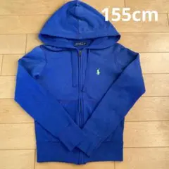 ラルフローレン　 細身　155cm ブルー　ジップアップパーカー