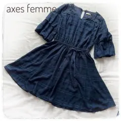axes femme アクシーズファム チュニック ミニワンピース チェック