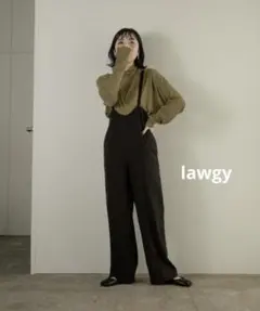 lawgy center line suspender pants ブラックのサムネイル