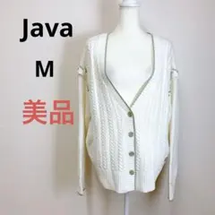 美品 Java 2wayビッグハンドステッチカーディガン ニット M