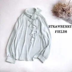 【美品】ストロベリーフィールズ ラッフルリボン ブラウス ミントグリーンのサムネイル