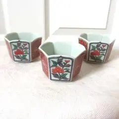 【美品】有田焼　雅峰窯　六角小鉢　３客