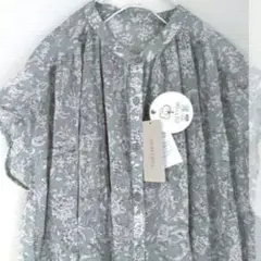 新品　DERICOOLミント色インド製コットン花柄チュニックLLのサムネイル
