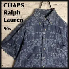 CHAPS ラルフローレン◇90s 半袖 シャツ ロゴ D392