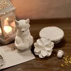 匿名配送　眠る白狐と森のアロマストーン4点セット