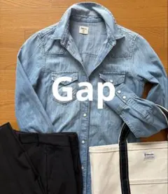 【Gap】美品⭐︎長袖 デニムシャツ⭐︎ライトブルー⭐︎Mサイズ相当