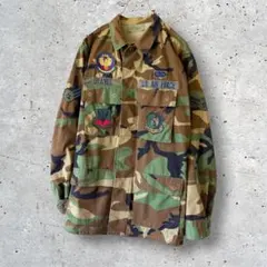 希少 90s 米軍実物 BDUジャケット ウッドランドカモ フルパッチM 迷彩