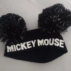 美品　ミッキーマウス ポンポン付き　ヘアバンド