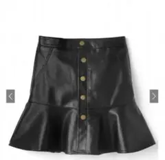 grl インパン裏地付きフリルレザーミニスカート ブラック【S】