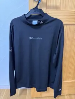 【良品】Champion ゴルフウェア 長袖 モックネック ブラック L