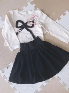 【JILL STUART】リボン装飾 トップスとスカート セット 110