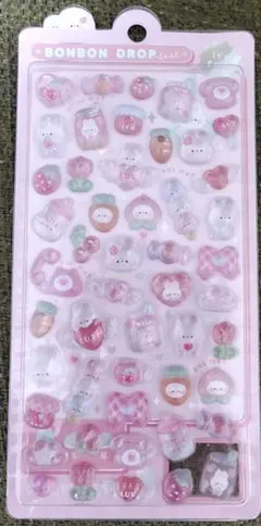 ボンボンドロップ シール　ももいろボンボン