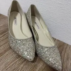 DIANA グリッター ポインテッドトゥパンプス 24.0cm