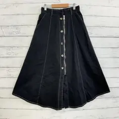 alicia PAGEBOYブラック フレア ロングスカート Fサイズ