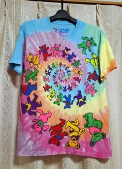 貴重！Liquid Blue タイダイスパイラルデットベアーTシャツ螺旋渦巻きS