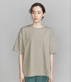 【BEAUTY&YOUTH】コットン天竺ビッグTシャツ Tシャツ オリーブのサムネイル