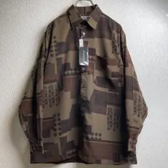レトロ 古着 シャツ 柄シャツ ガラシャツ 総柄 デザインシャツ 長袖